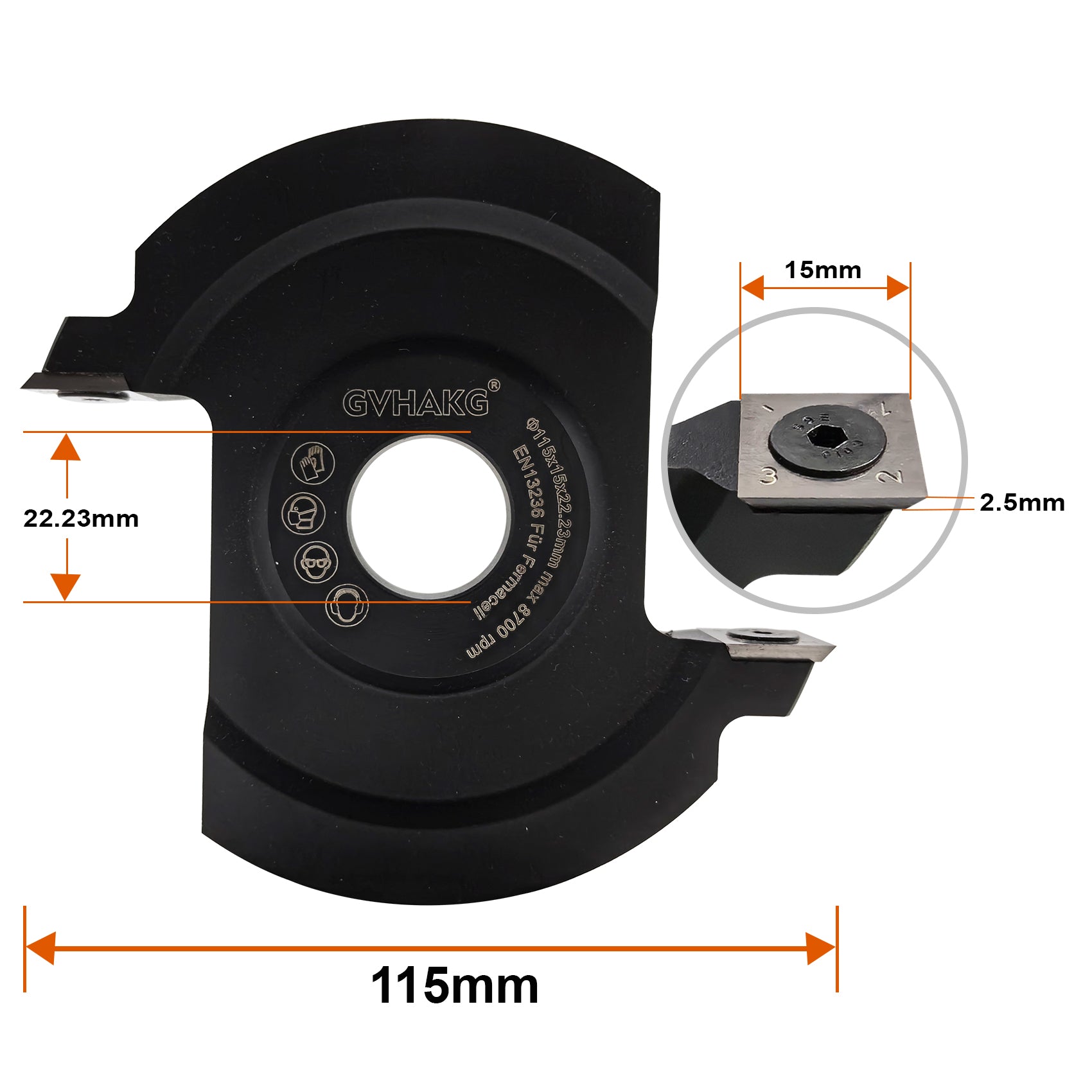 115*15*22.23mm Frässcheibe tuck point blade Freesblad Fermacell