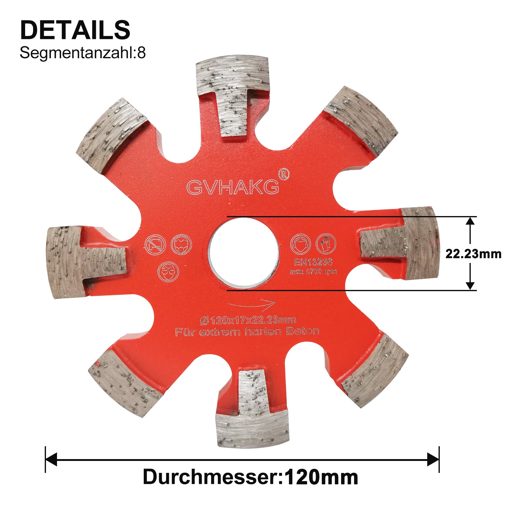 120*17*10*8T*22.23mm Diamant Frässcheibe vloerverwarmingsschijf Diamantfreesblad for beton concrete floor