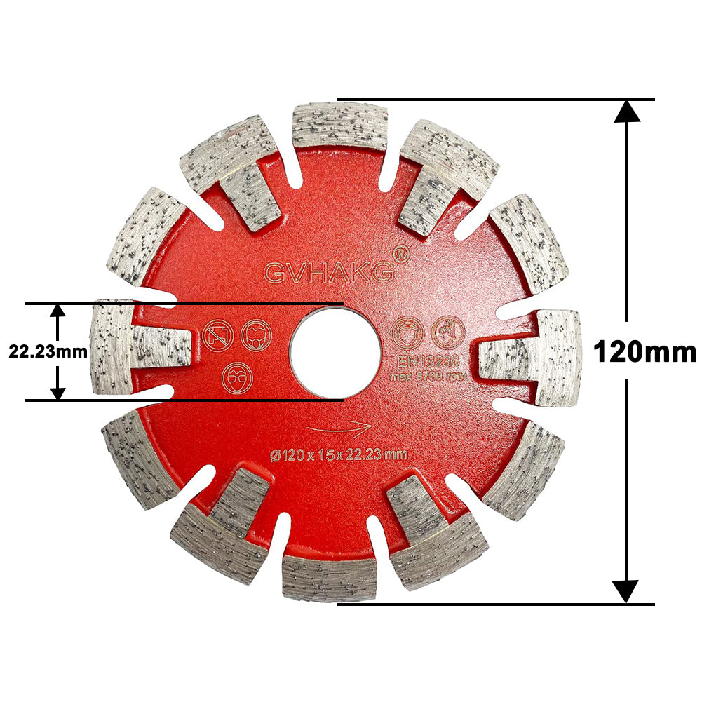 120*15*12*22.23mm GVHAKG Fußbodenheizung frästechnik Diamant Frässcheibe U segment Blade for Hard Granite beton Concrete floor
