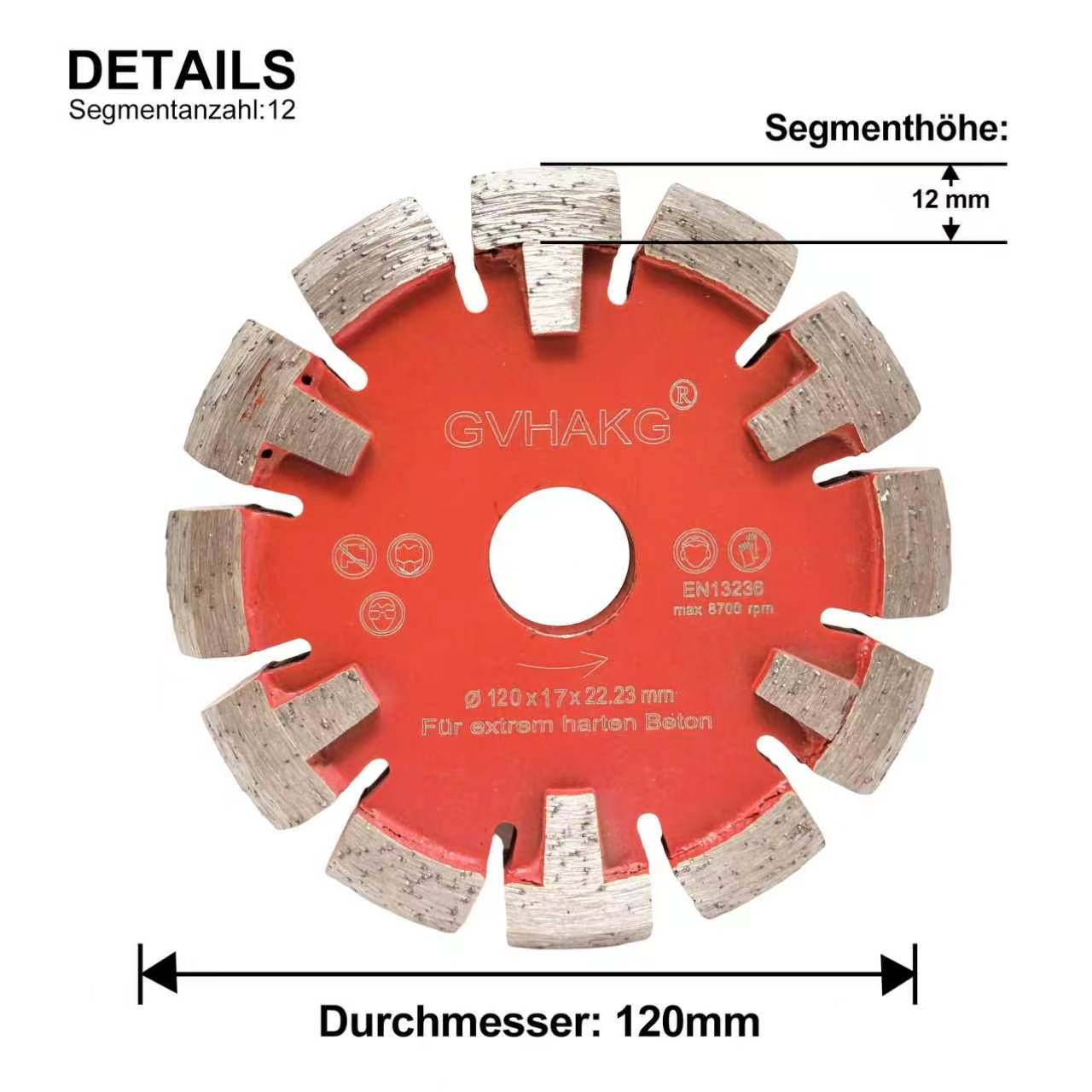 120mm 17mm thickness Diamant Räumscheibe for Hard Granite beton Concrete floor milling machine