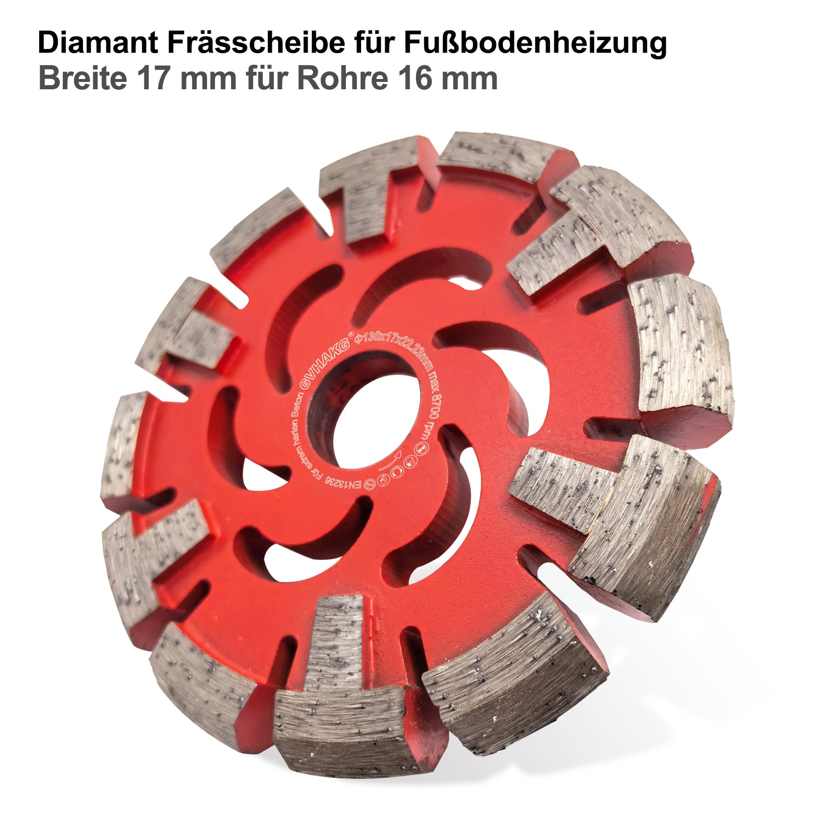 130*17*12*22.23mm Diamant Frässcheibe für Fußbodenheizung