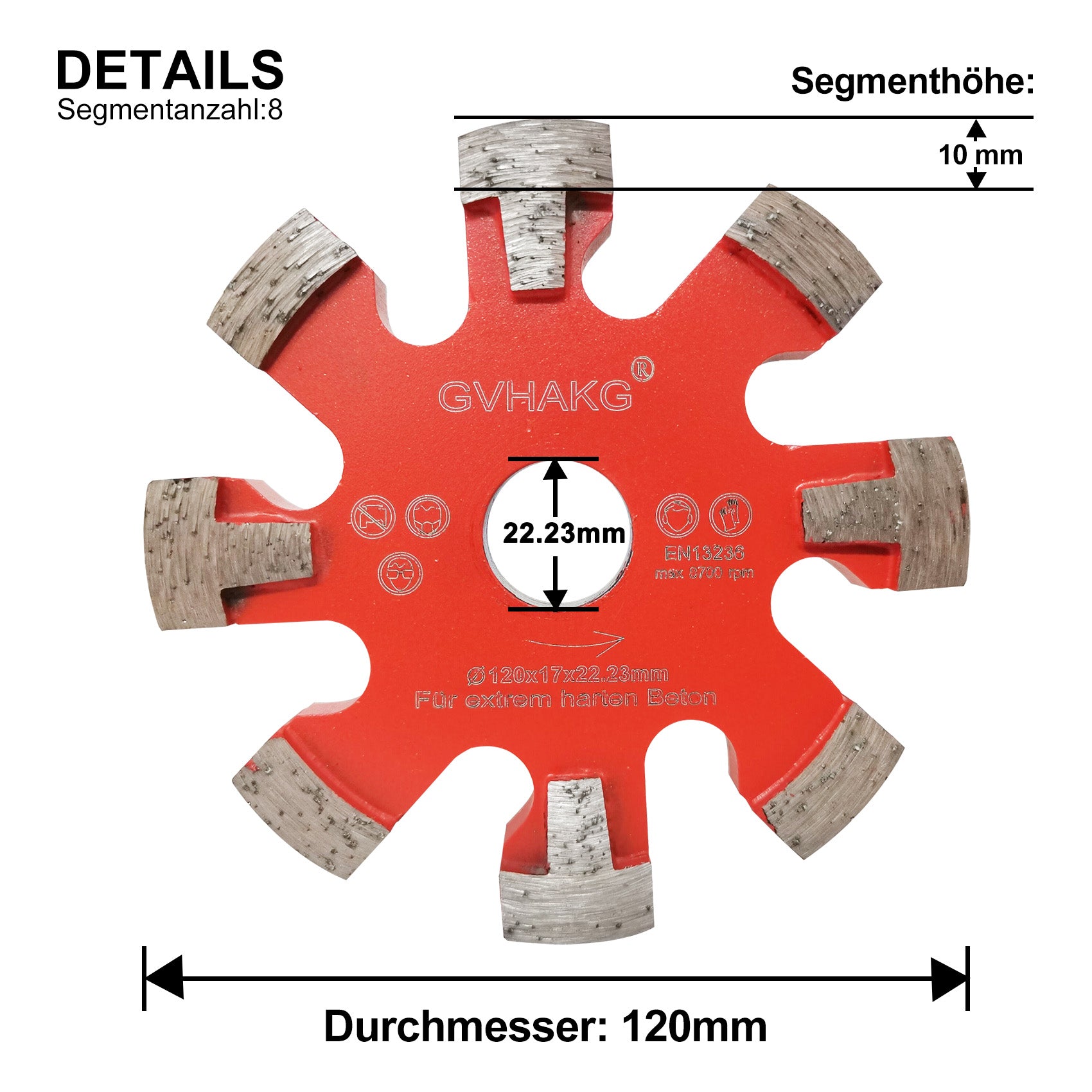 120*17*10*8T*22.23mm Diamant Frässcheibe vloerverwarmingsschijf Diamantfreesblad for beton concrete floor