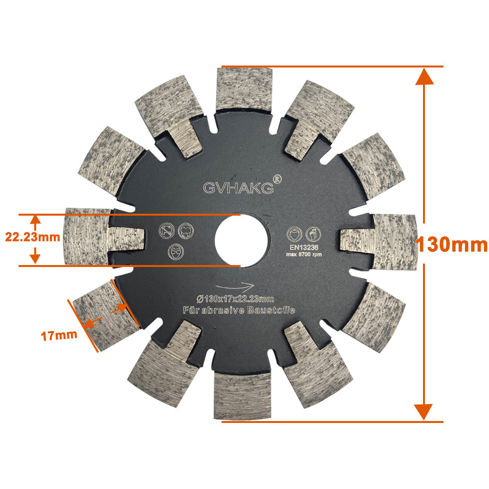 Diamant Räumscheibe 130*17*17*22.23mm vloerverwarming vloerverwarming Diamond Tuck Point Blade voor Graniet Beton vloer