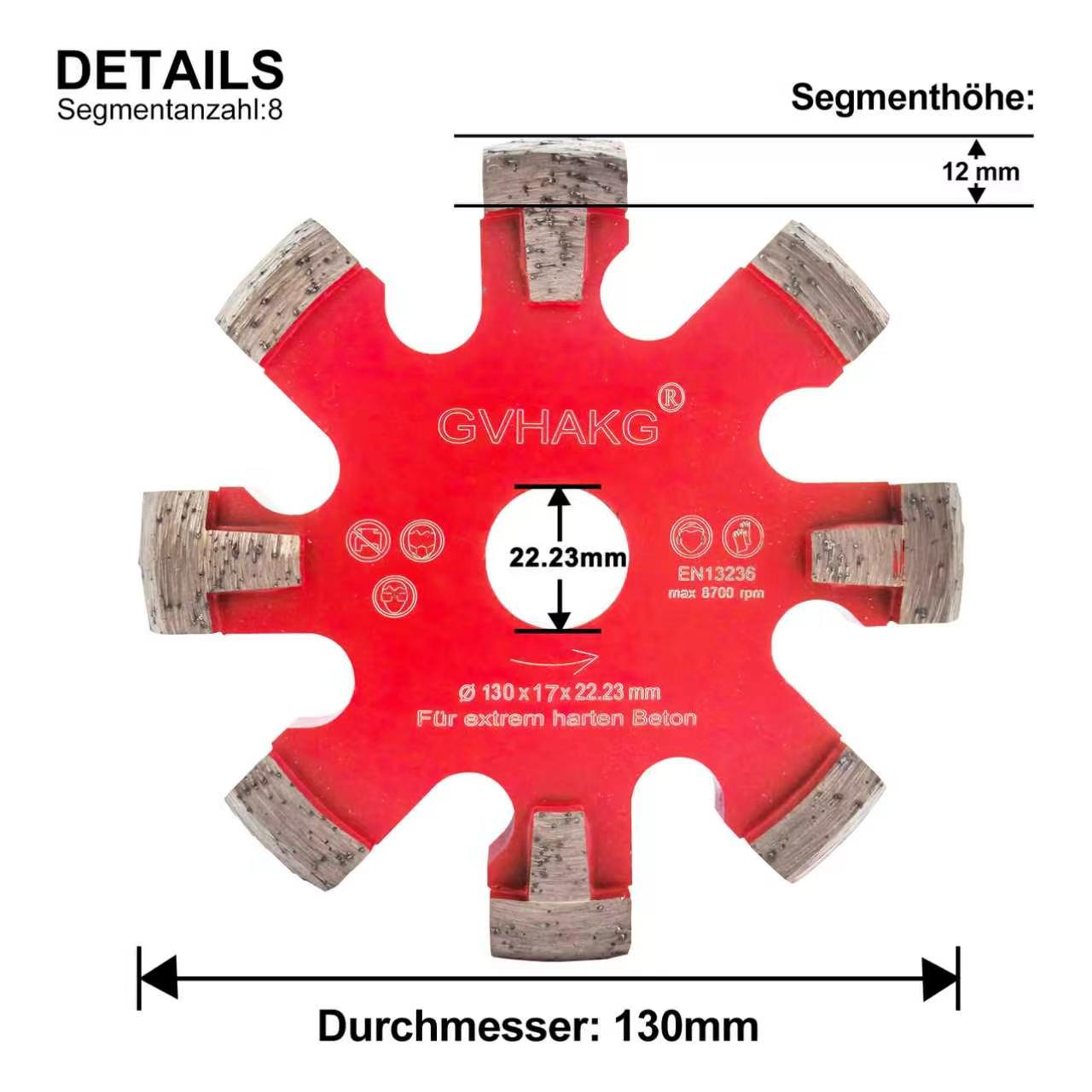 130mm 17mm thickness Diamant Frässcheibe for hard beton concrete floor Fussbodenheizung Frästechnik
