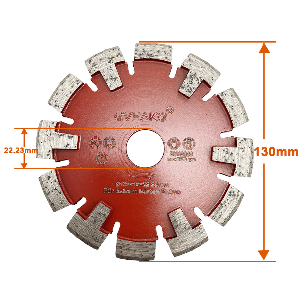 130*15*12*22.23mm Diamant Räumscheibe Fußbodenerwärmung Underfloor Heating Diamond Tuck Point Blade for Hard Granite Concrete floor