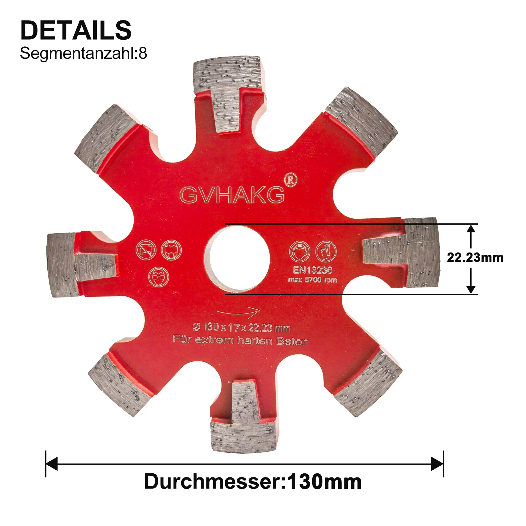 130*17*10*8T*22.23mm Diamant Frässcheibe vloerverwarmingsschijf Diamantfreesblad for beton concrete floor