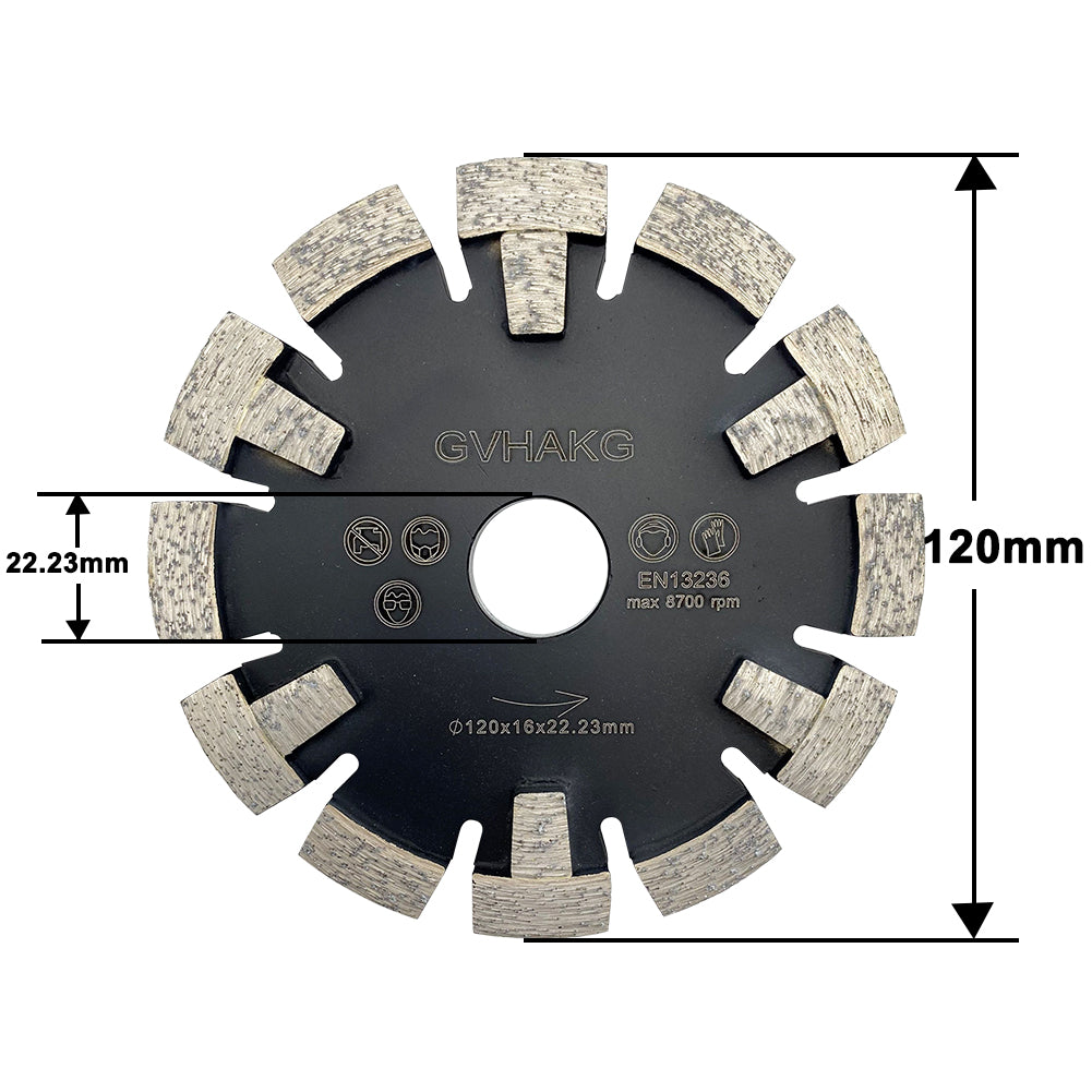 120*16*10*22.23mm Diamant Räumscheibe vloerverwarmingsschijf Diamond Tuck Point Blade for Granite Concrete floor