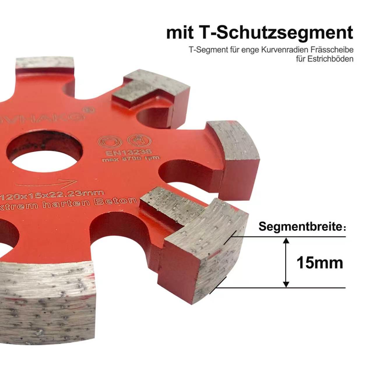 120*15*10*22.23mm Diamant Räumscheibe GVHAKG vloerverwarmingsschijf Diamant-Fräser for beton concrete floor