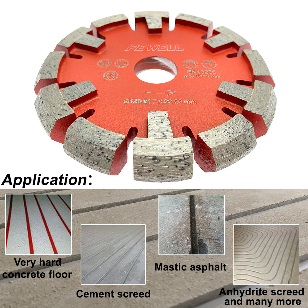 120*17*12*22.23mm Diamant Räumscheibe  Tuck Point Blade for Hard Granite beton Concrete floor